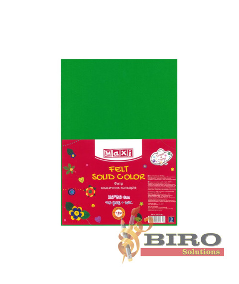 Fetru, 20x30cm, 180g/m2, verde, 10 foi, MAXI